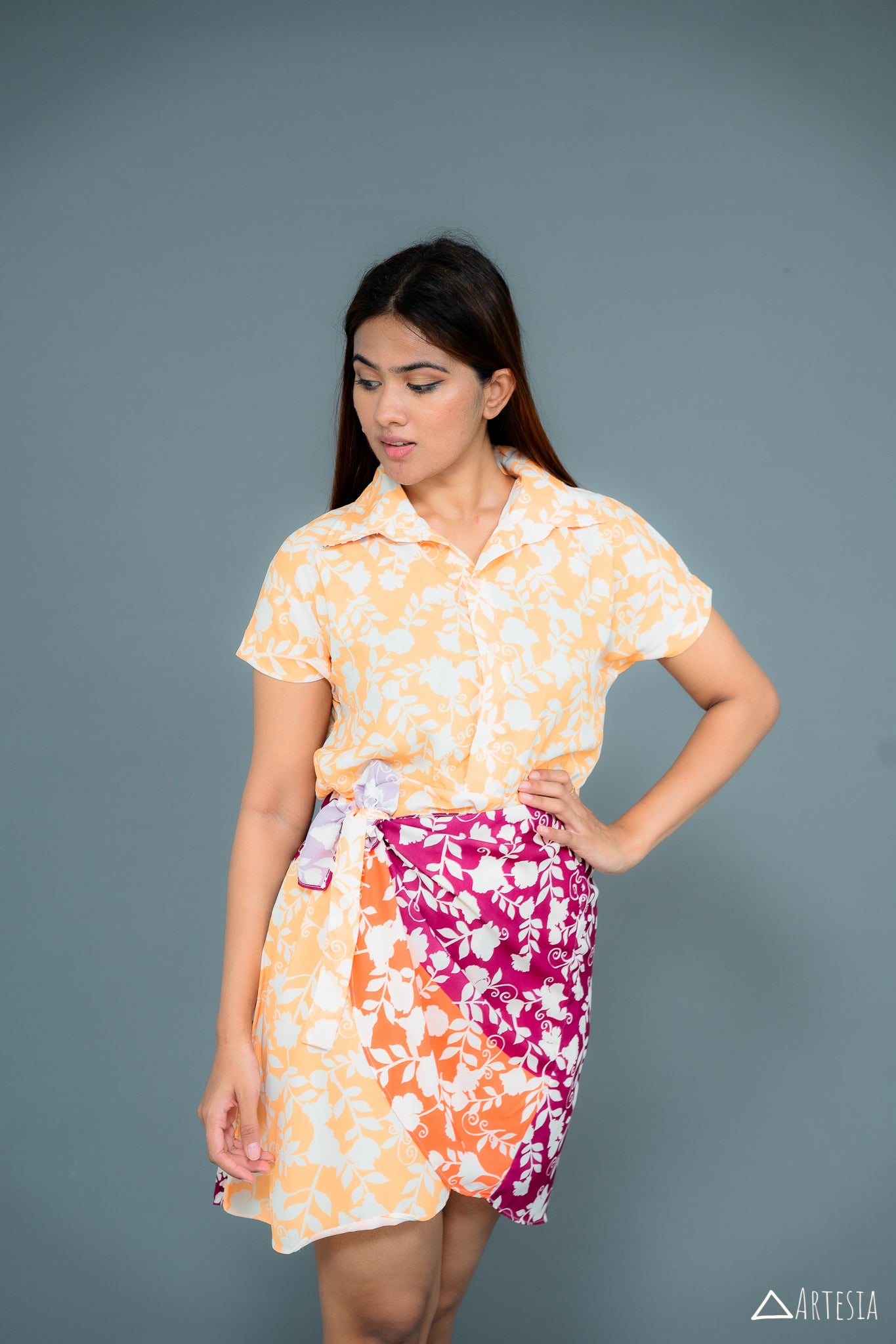 Citrus Blossom Wrap Dress