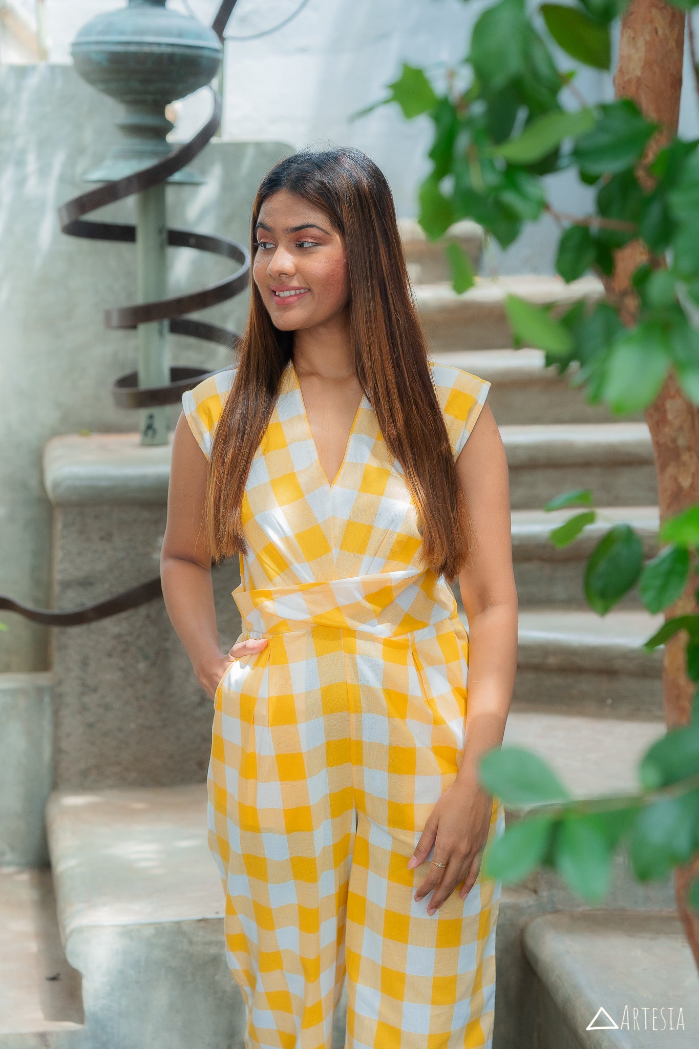 Sunny Checkered Delight Jumpsuit