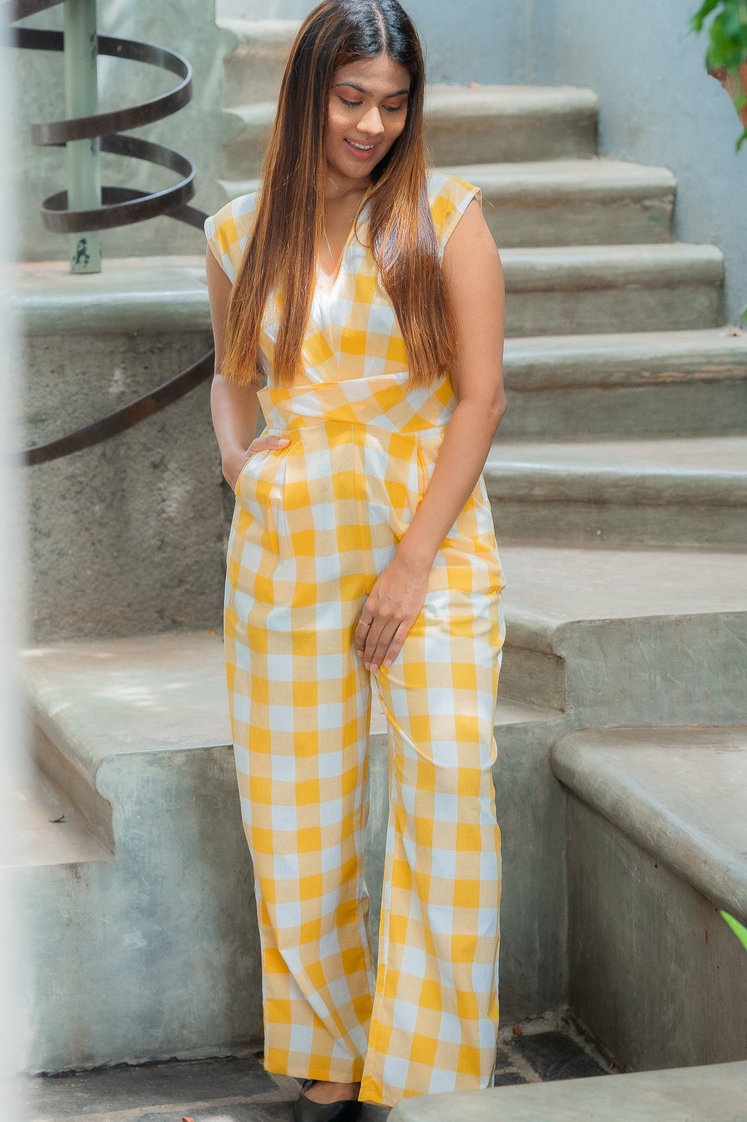 Sunny Checkered Delight Jumpsuit