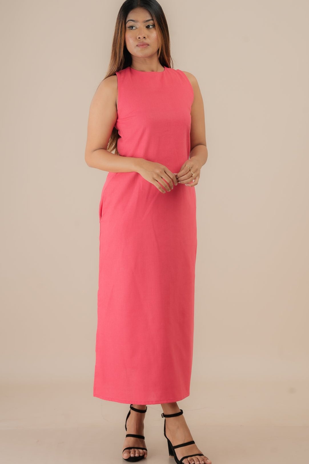 Classic Linen Sleeveless Dress