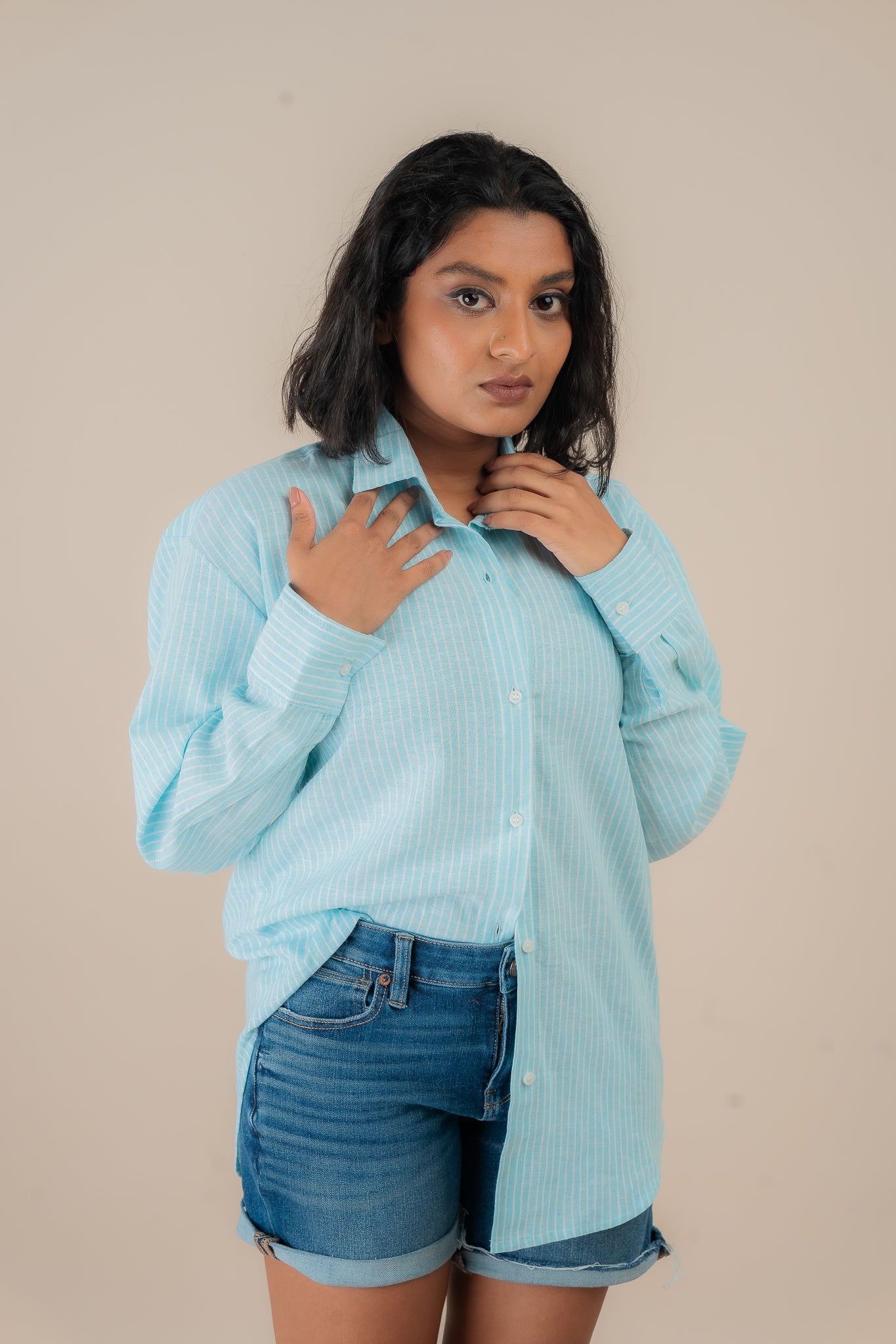 Manhattan Sky Oversized Blouse