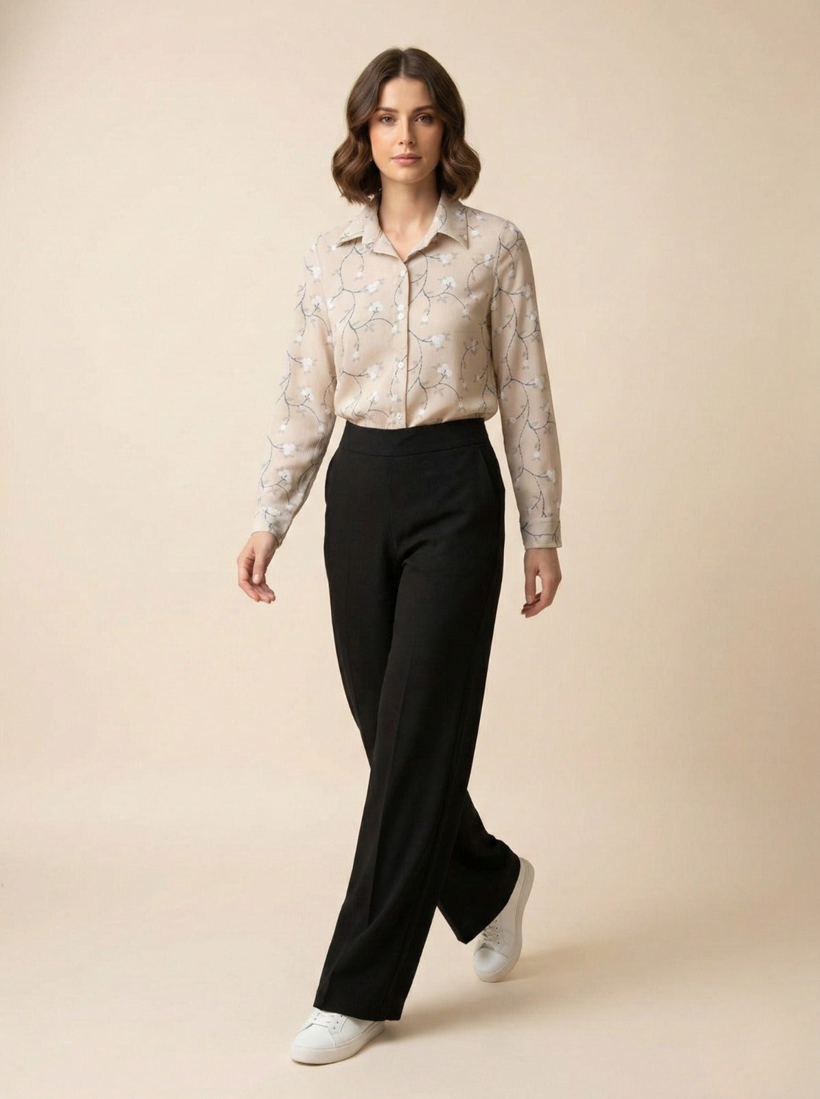 Aurelia Vine Silk-Chiffon Shirt