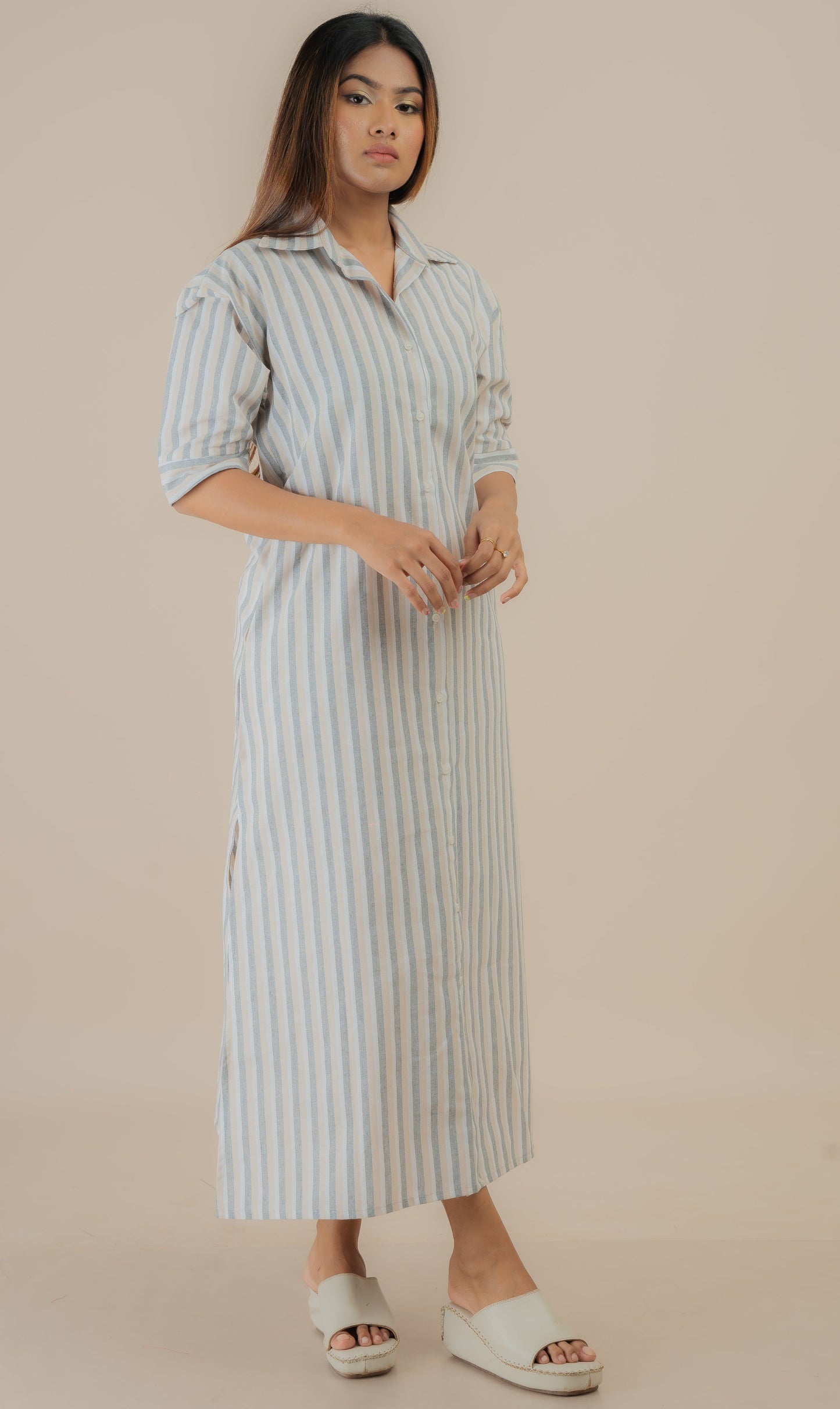 Marseille Stripe Shirt Dress