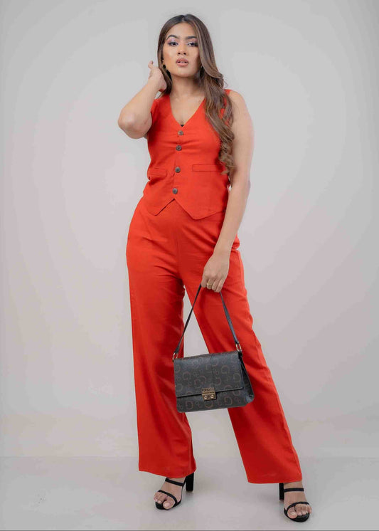Crimson Bloom Co-ords - Pant