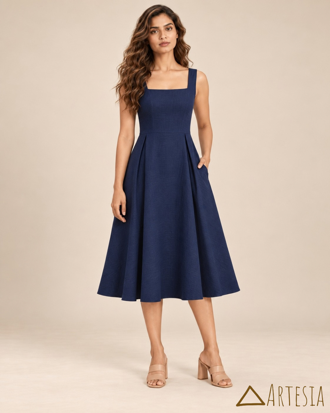 Santorini Navy Dress