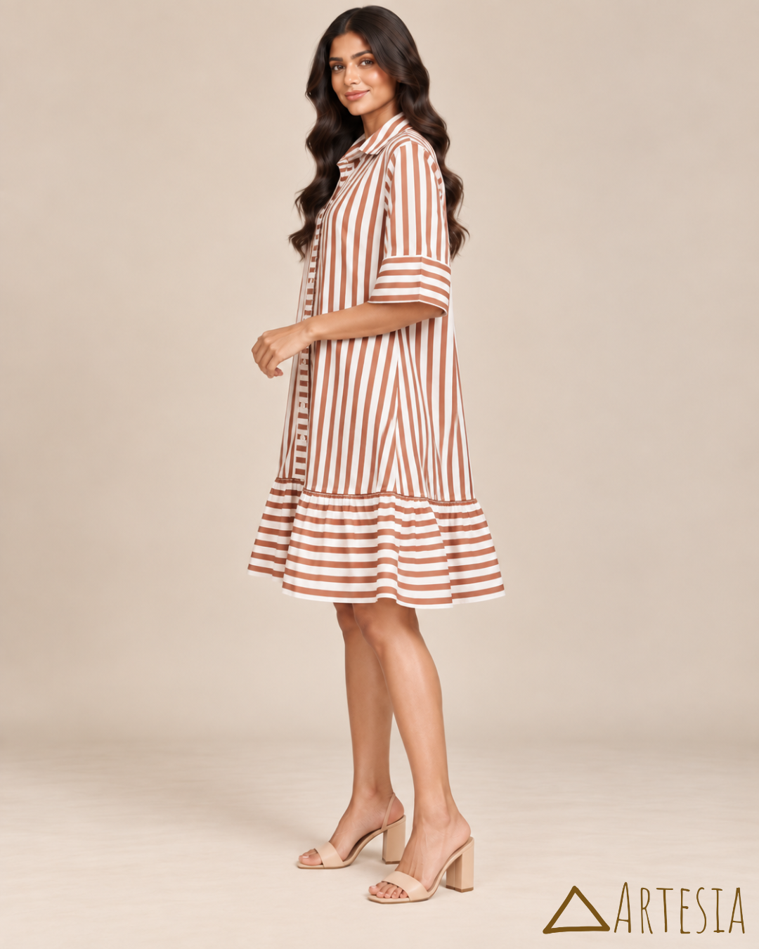 Capri Clay Stripe Dress