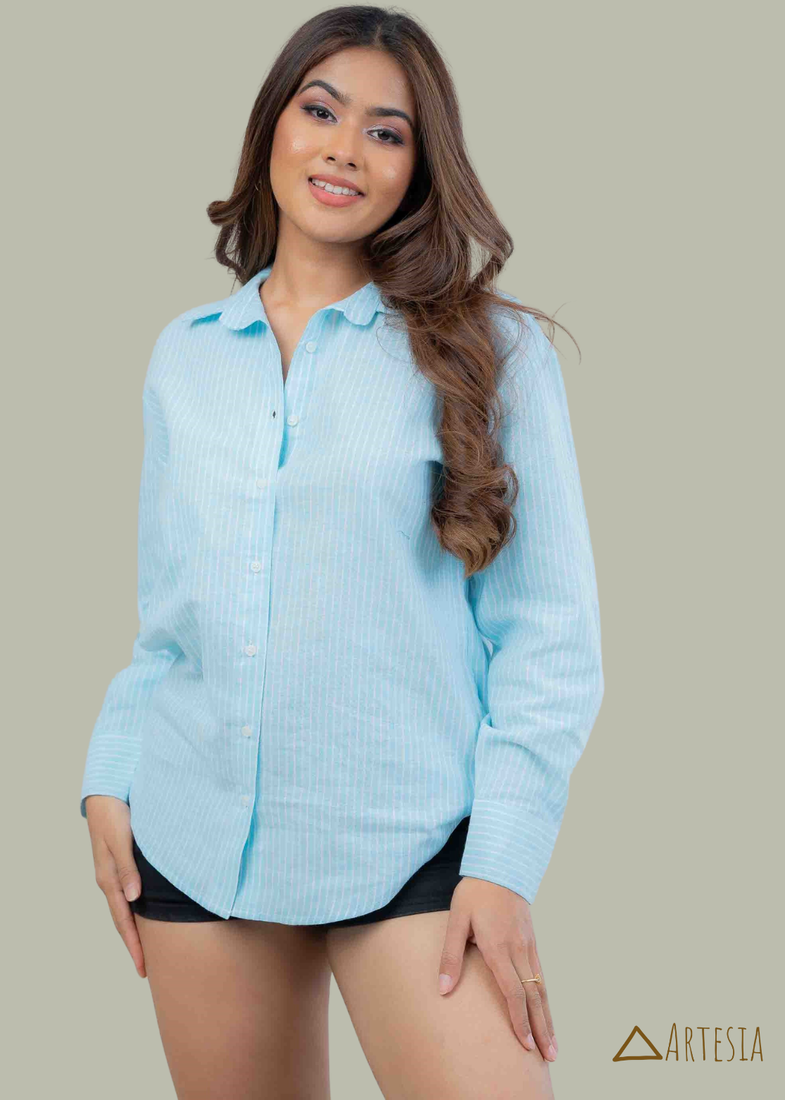 Manhattan Sky Oversized Blouse