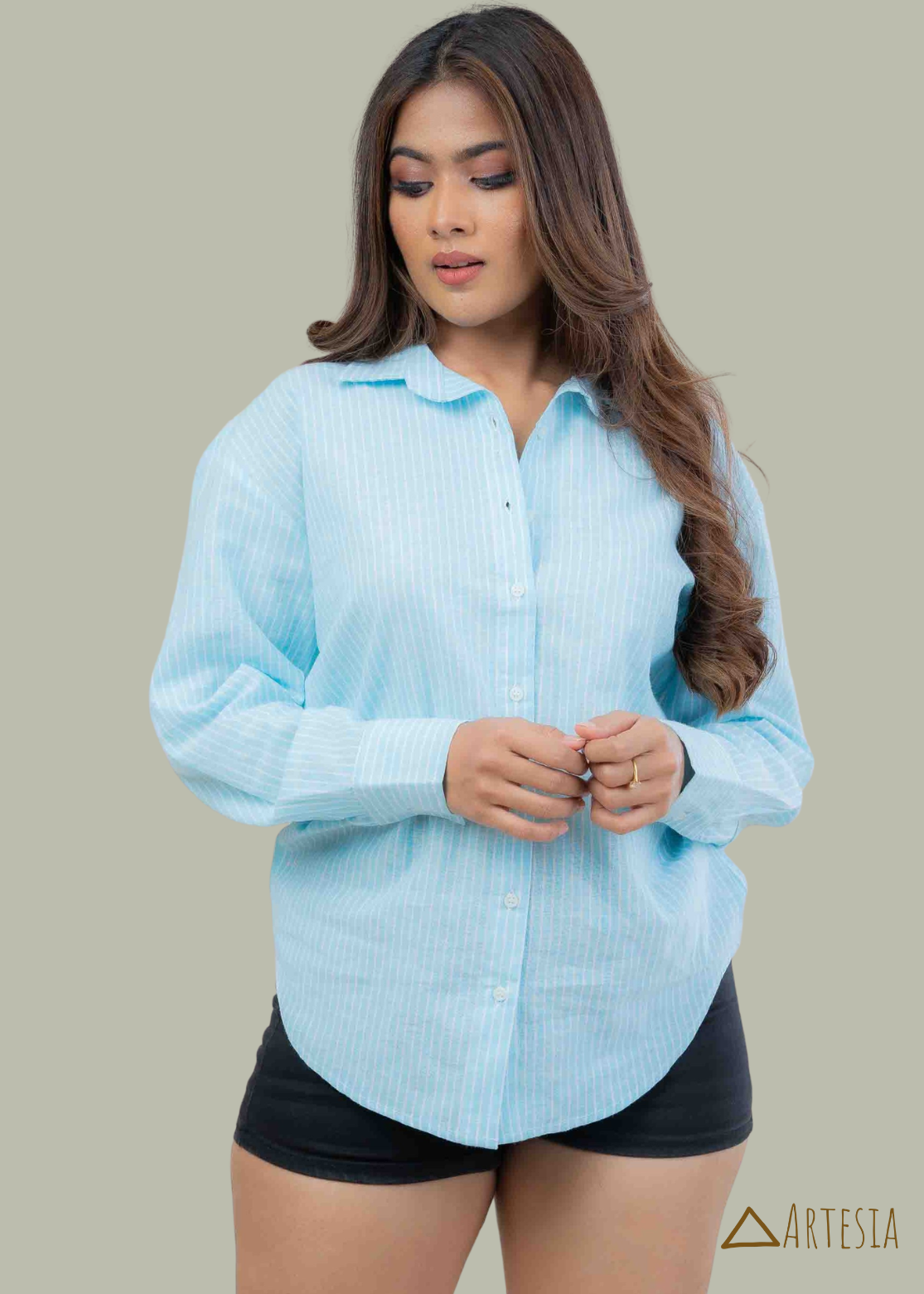 Manhattan Sky Oversized Blouse