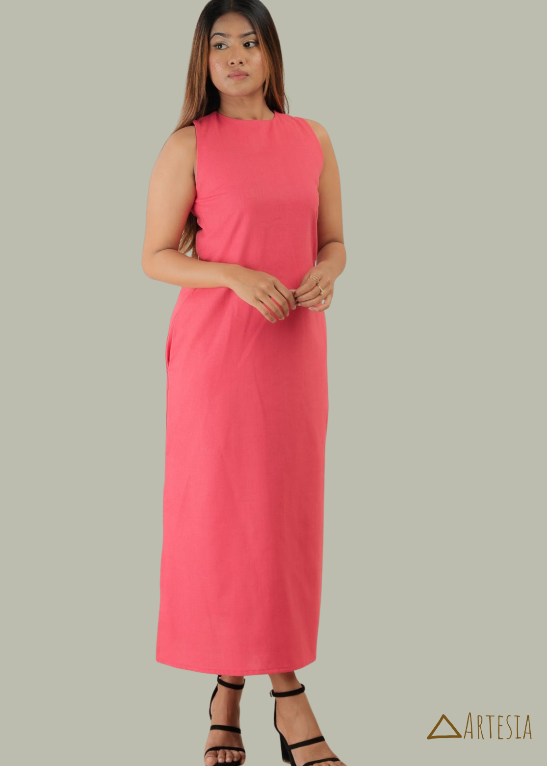 Classic Linen Sleeveless Dress