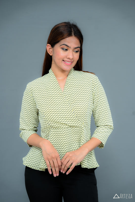 Lime Fleur Peplum Top