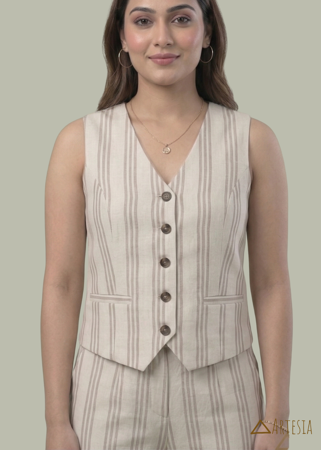 Caspian Stripe Tailored Duo - Top