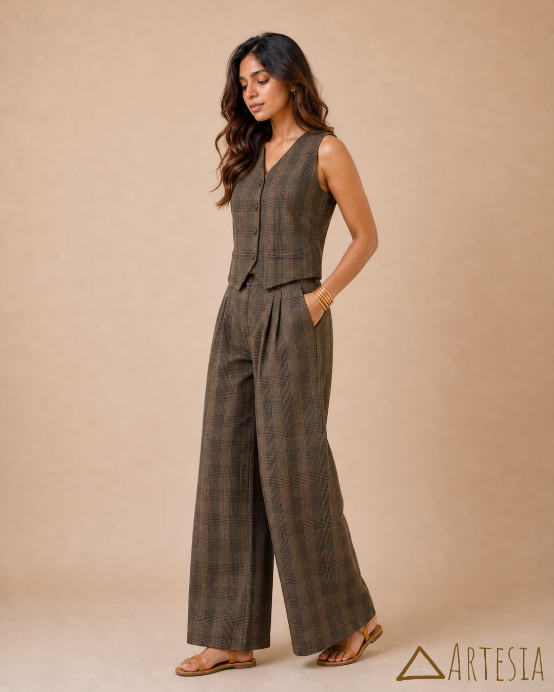 Caspian Check Tailored Duo - Top