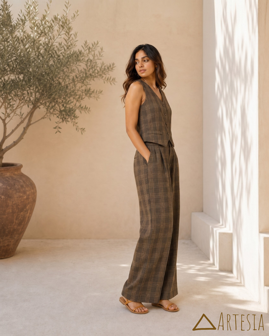 Caspian Check Tailored Duo - Top