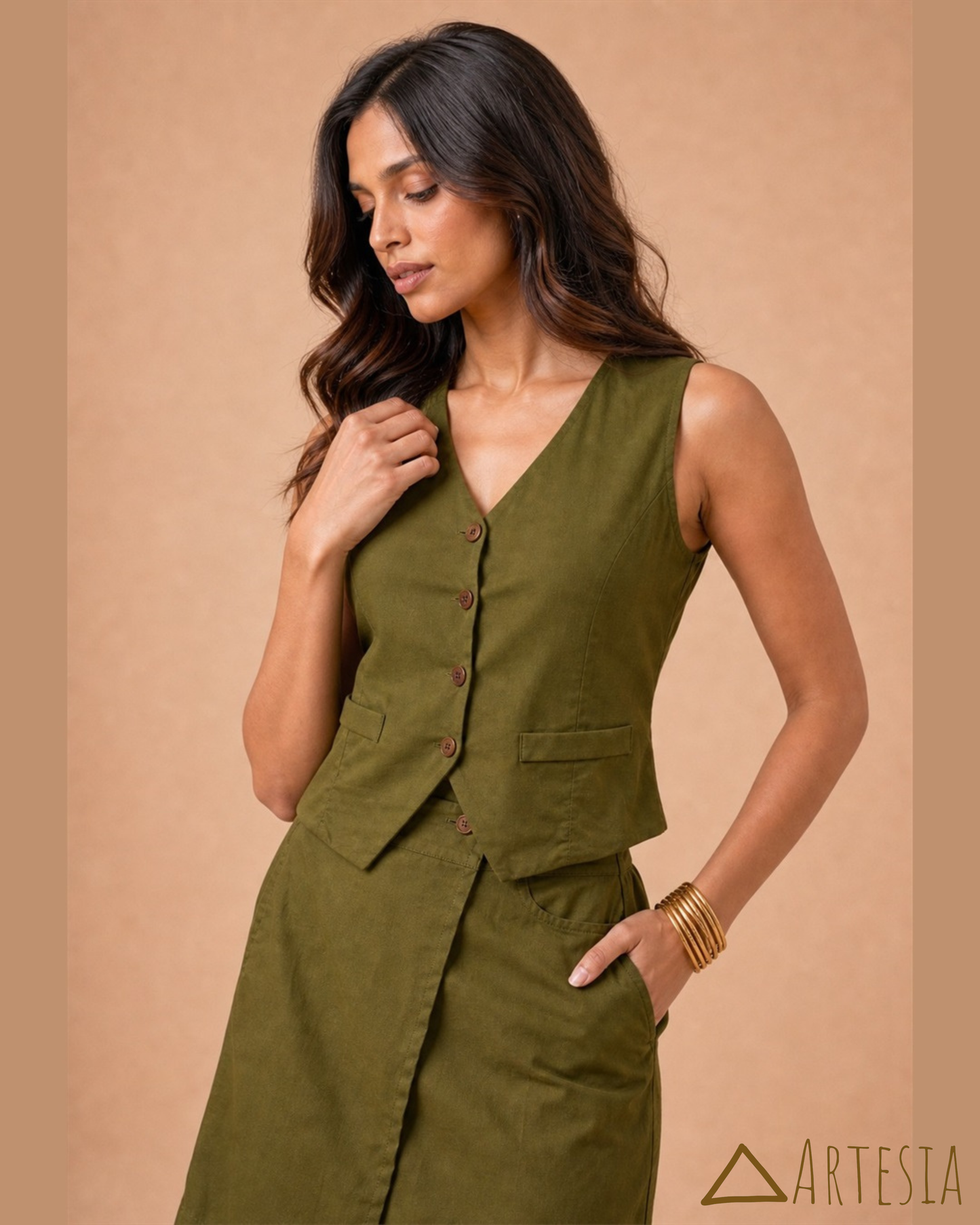 Capri Olive Tailored Duo - Skort
