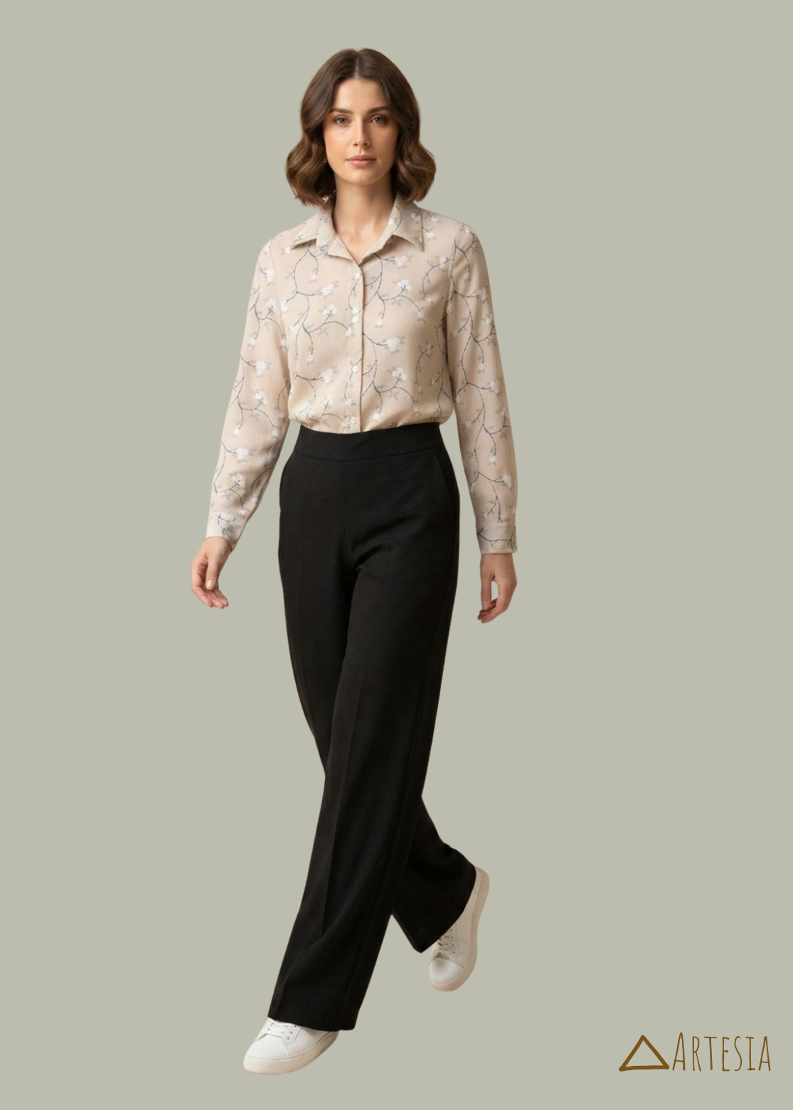 Aurelia Vine Silk-Chiffon Shirt