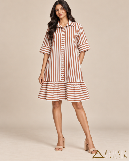 Capri Clay Stripe Dress