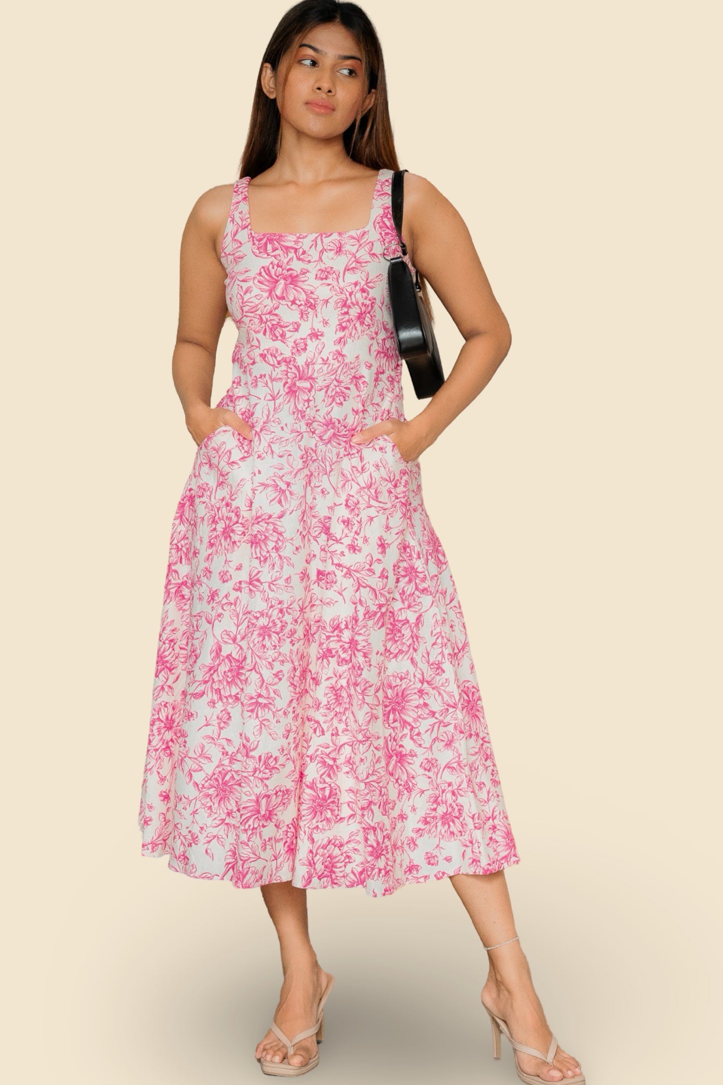 Blossom Delicacy Linen Dress