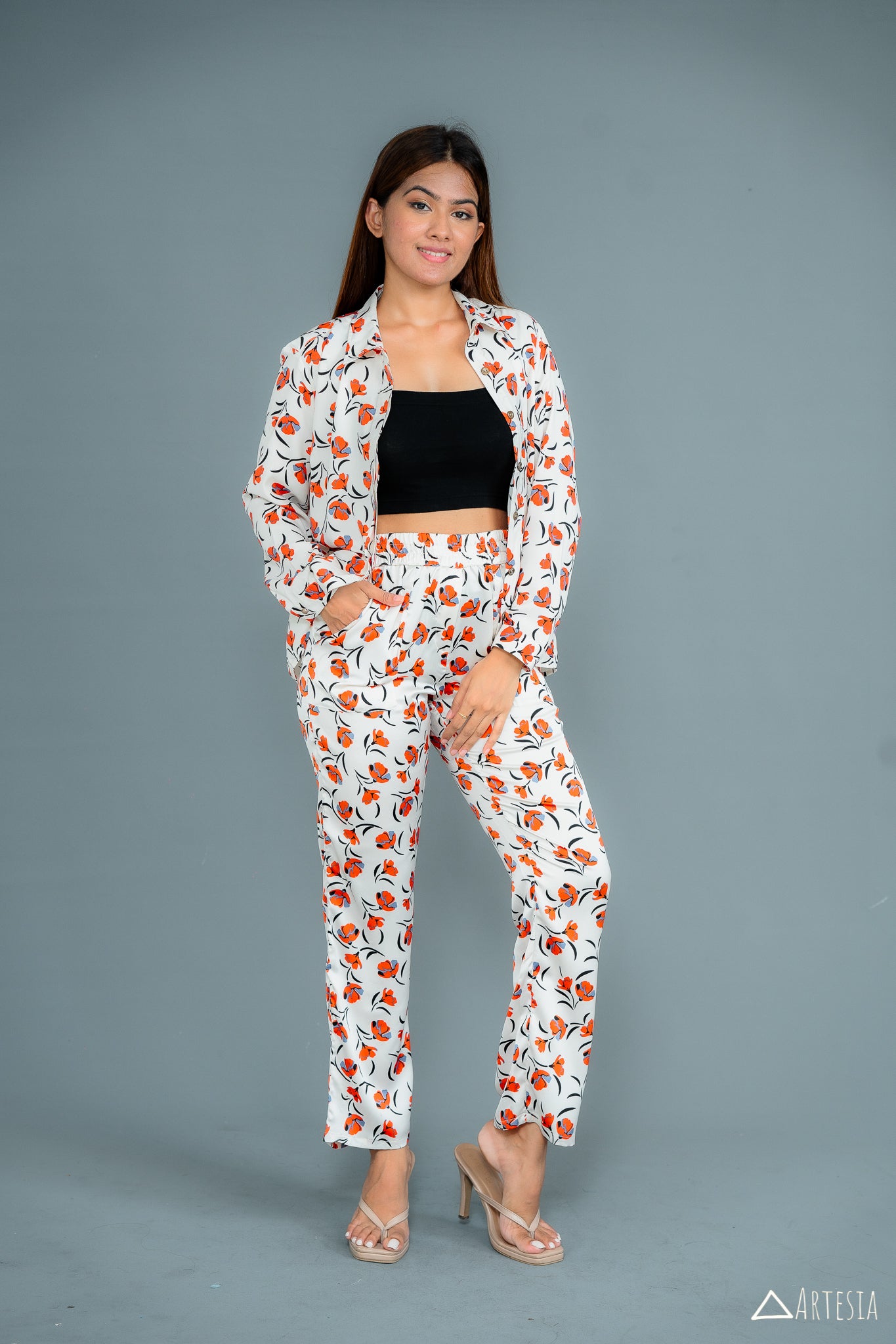 Tangerine Blossom Co-ord Pant