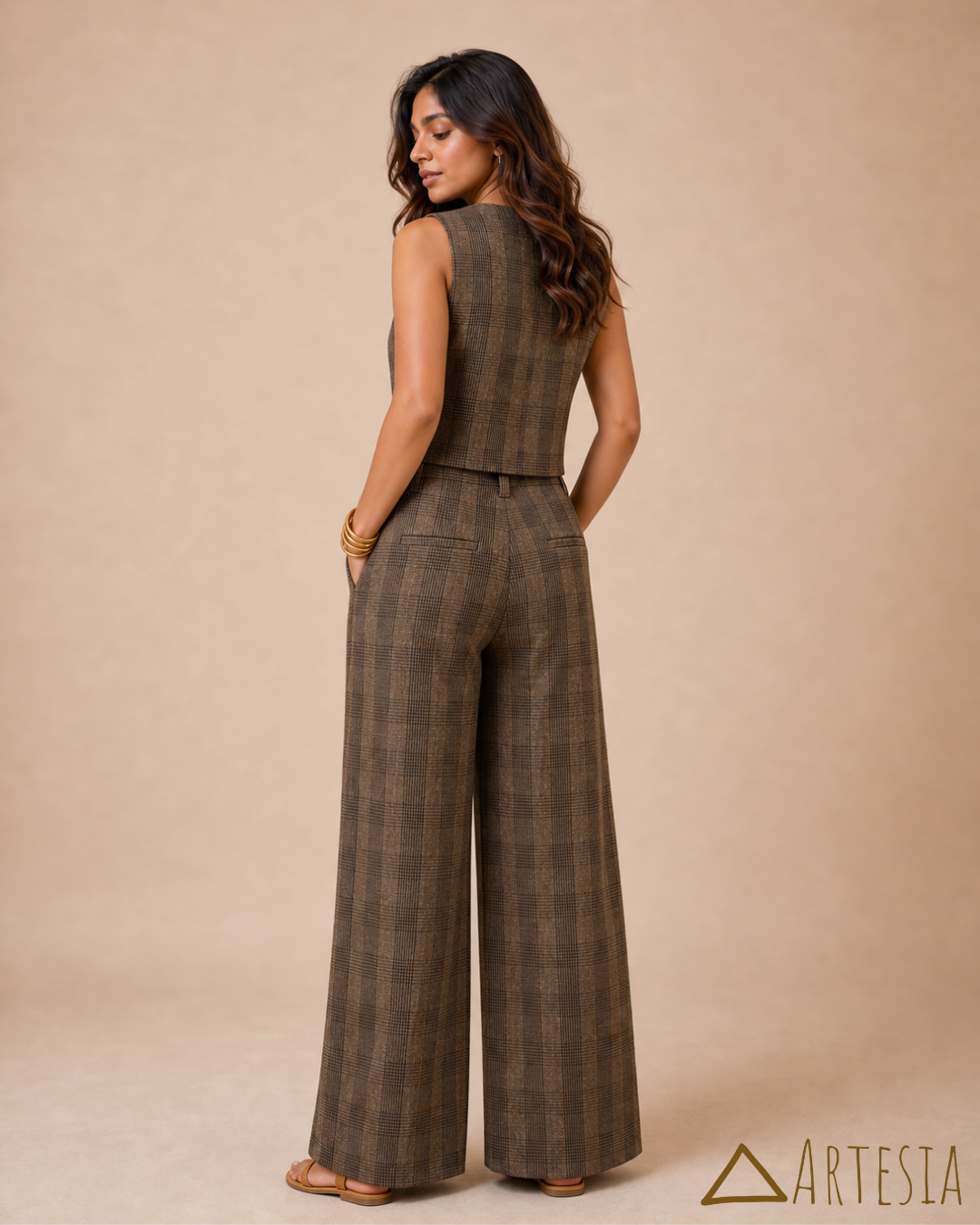 Caspian Check Tailored Duo - Top