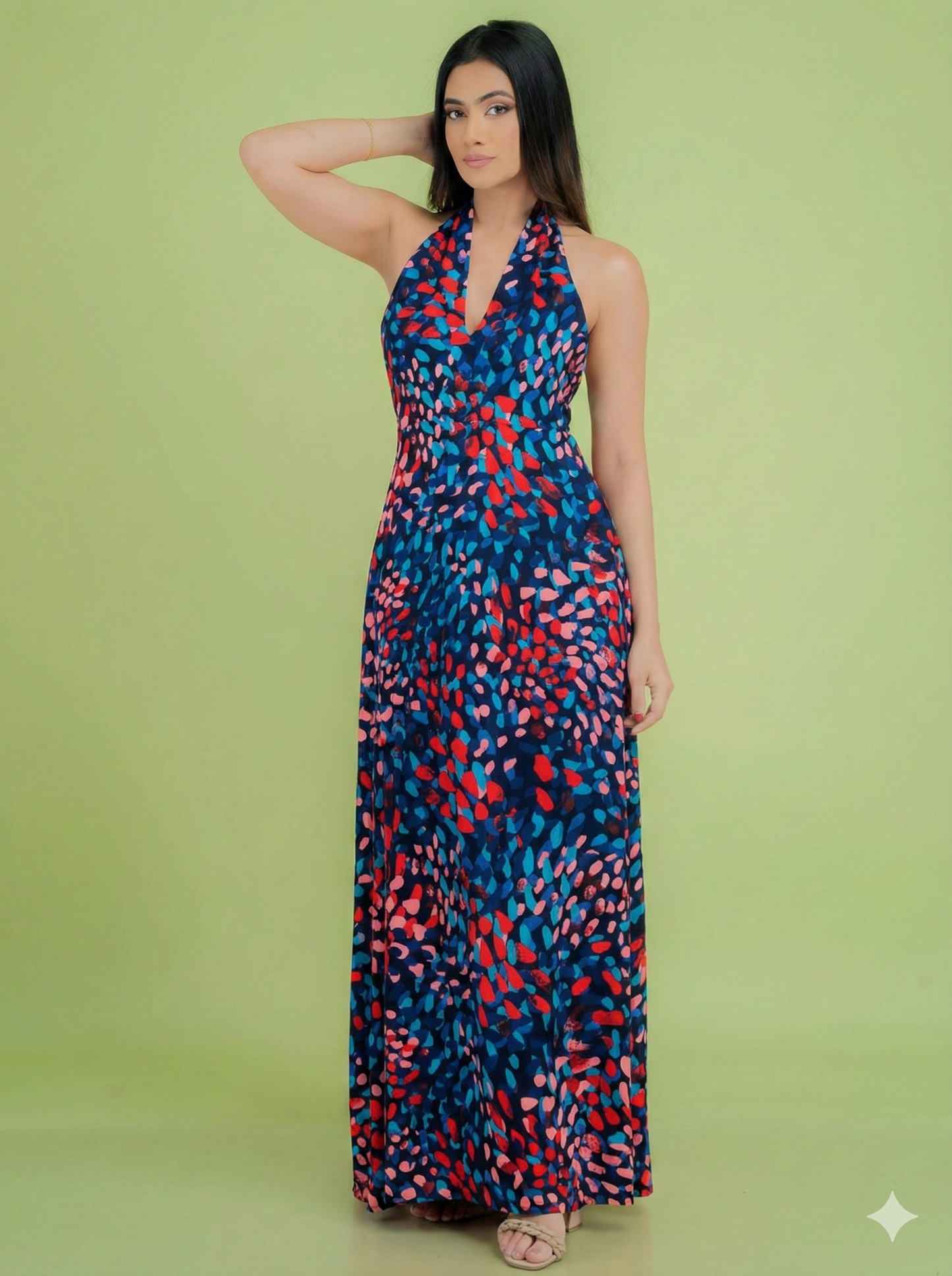 Sapphire Bloom Gala Dress