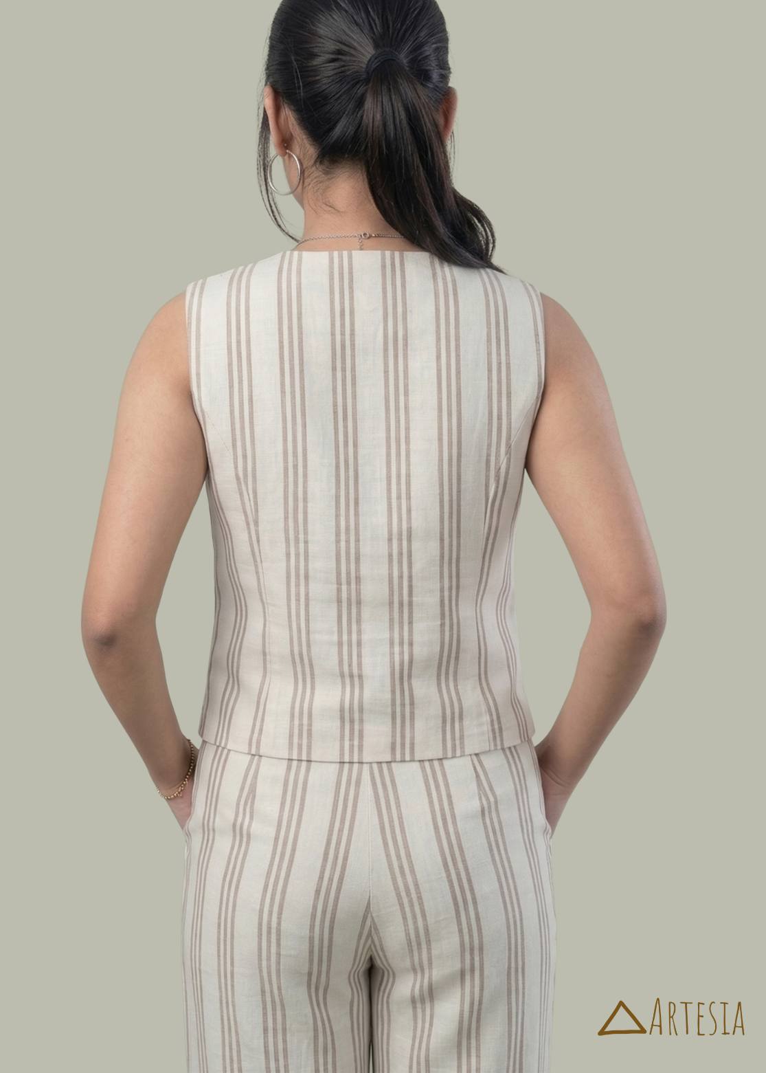 Caspian Stripe Tailored Duo - Top