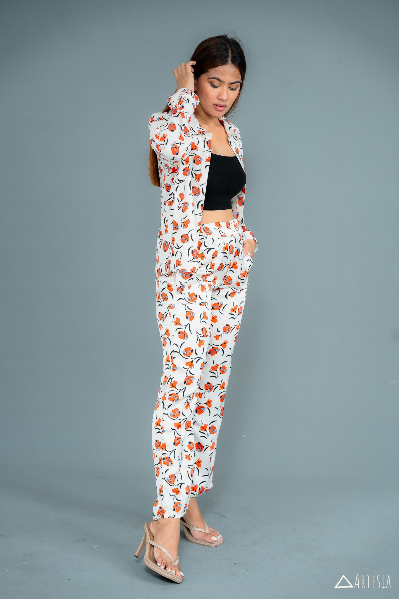 Tangerine Blossom Co-ord Pant