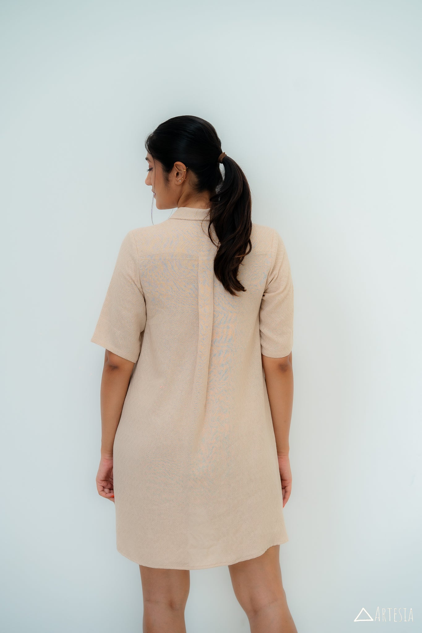 Beige Breeze Shirt Dress