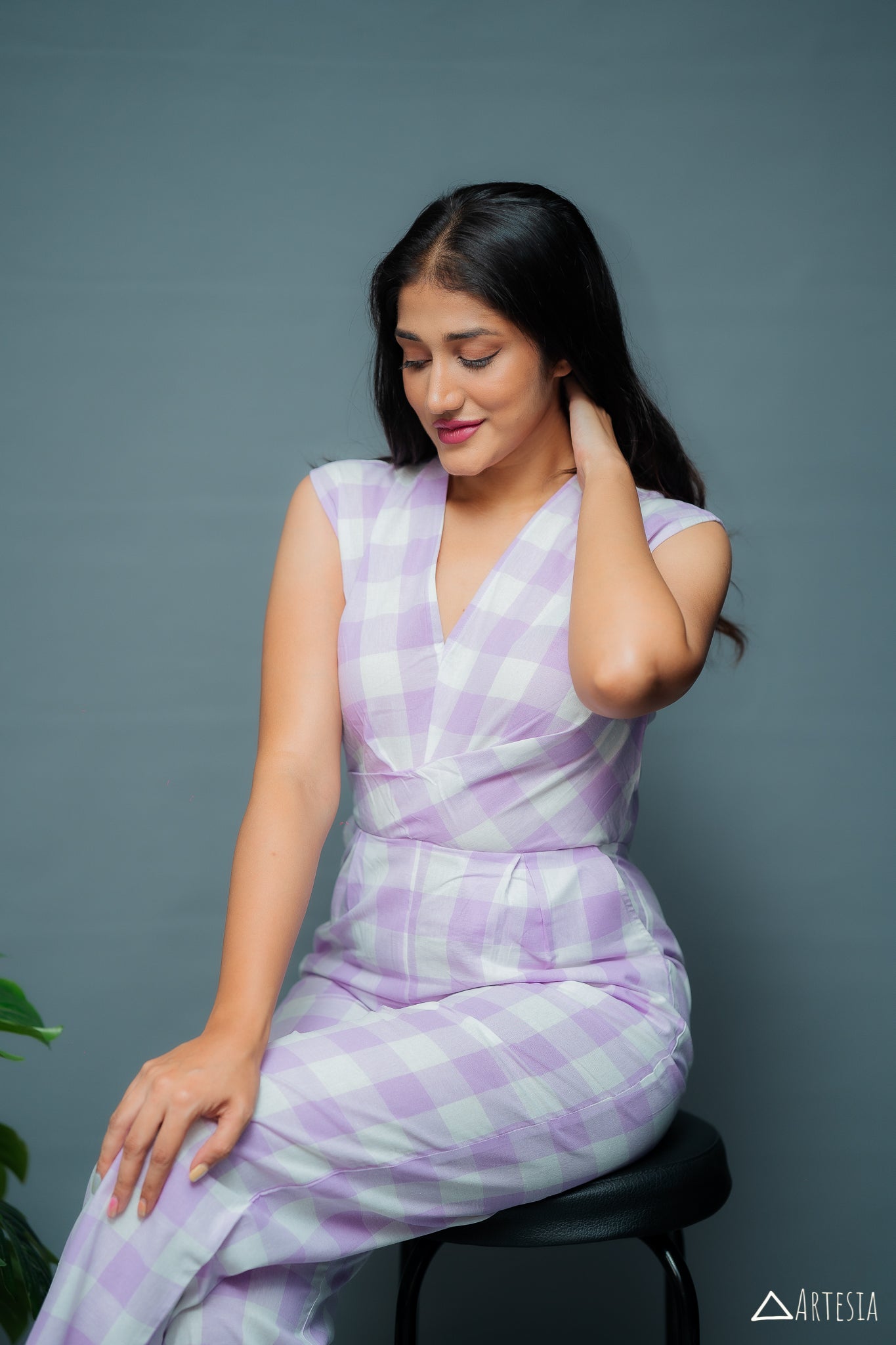 Pastel Checkered Charm Jumpsuit