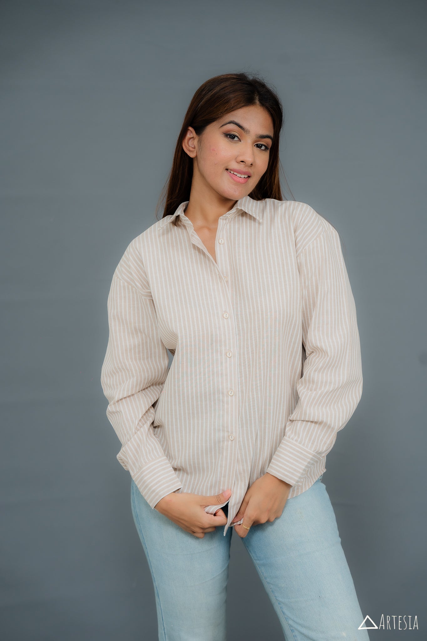 Desert Breeze linen stripe Shirt