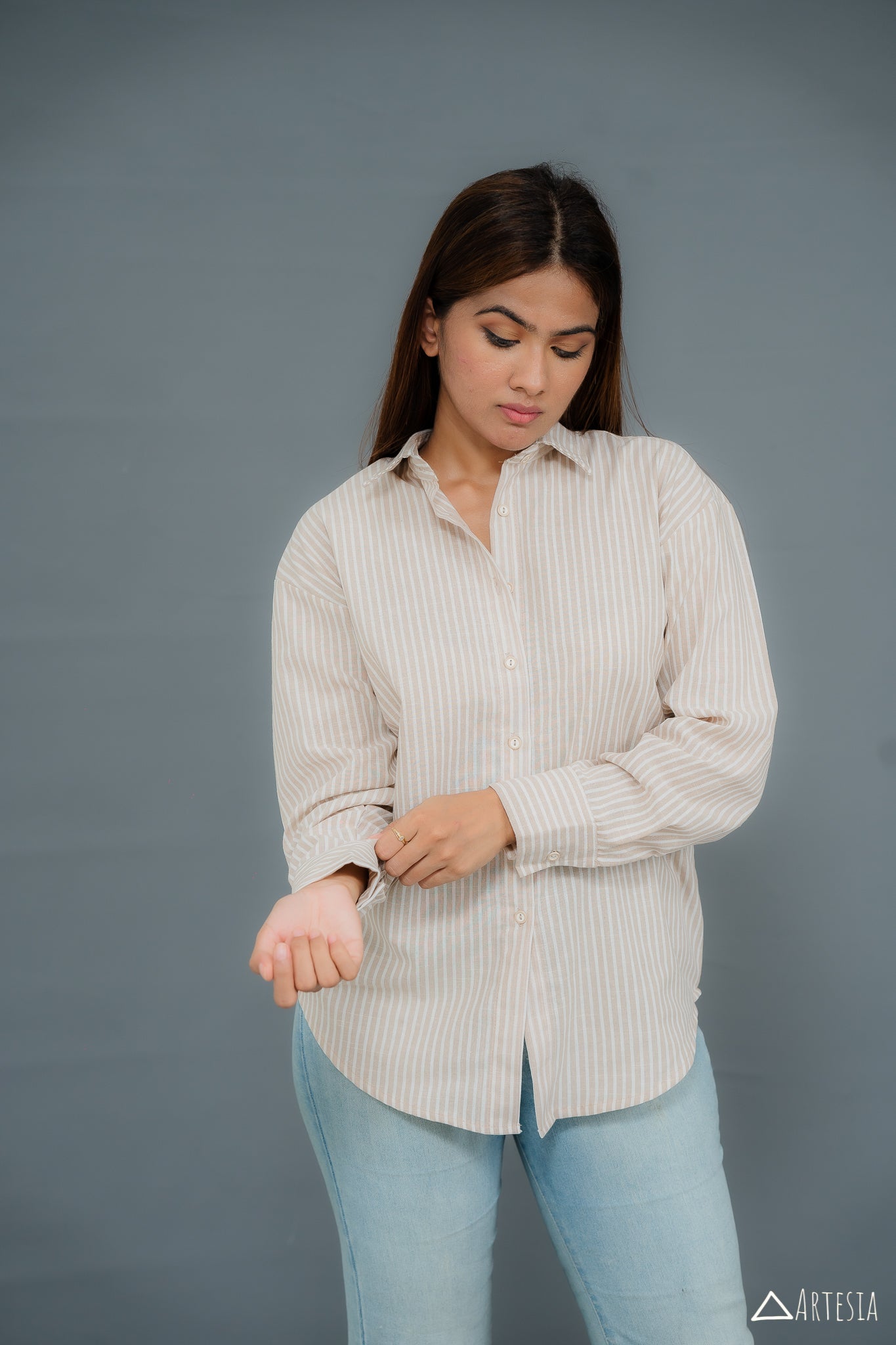 Desert Breeze linen stripe Shirt