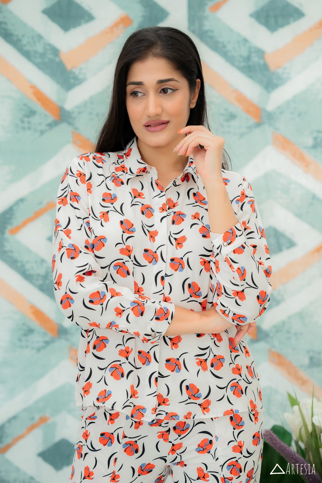 Tangerine Blossom Co-ord Pant