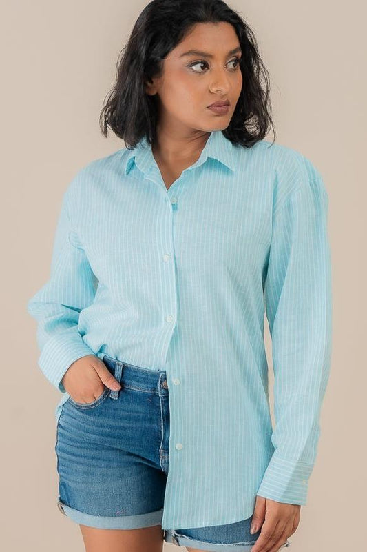 Manhattan Sky Oversized Blouse