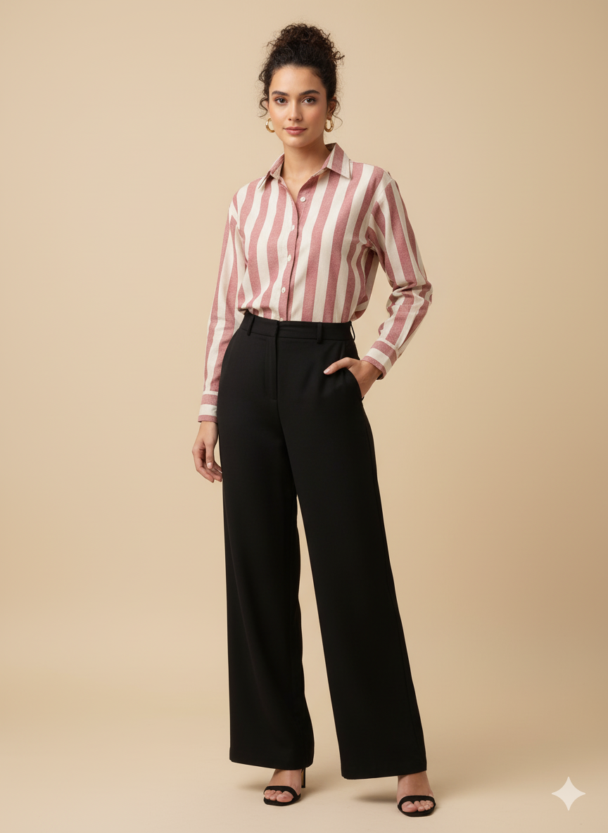 Rose Dune Linen Stripe Shirt