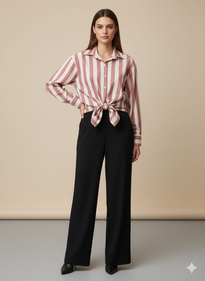 Rose Dune Linen Stripe Shirt