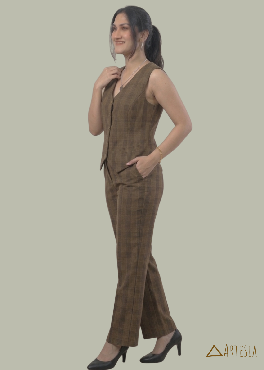 Caspian Check Tailored Duo - Pant