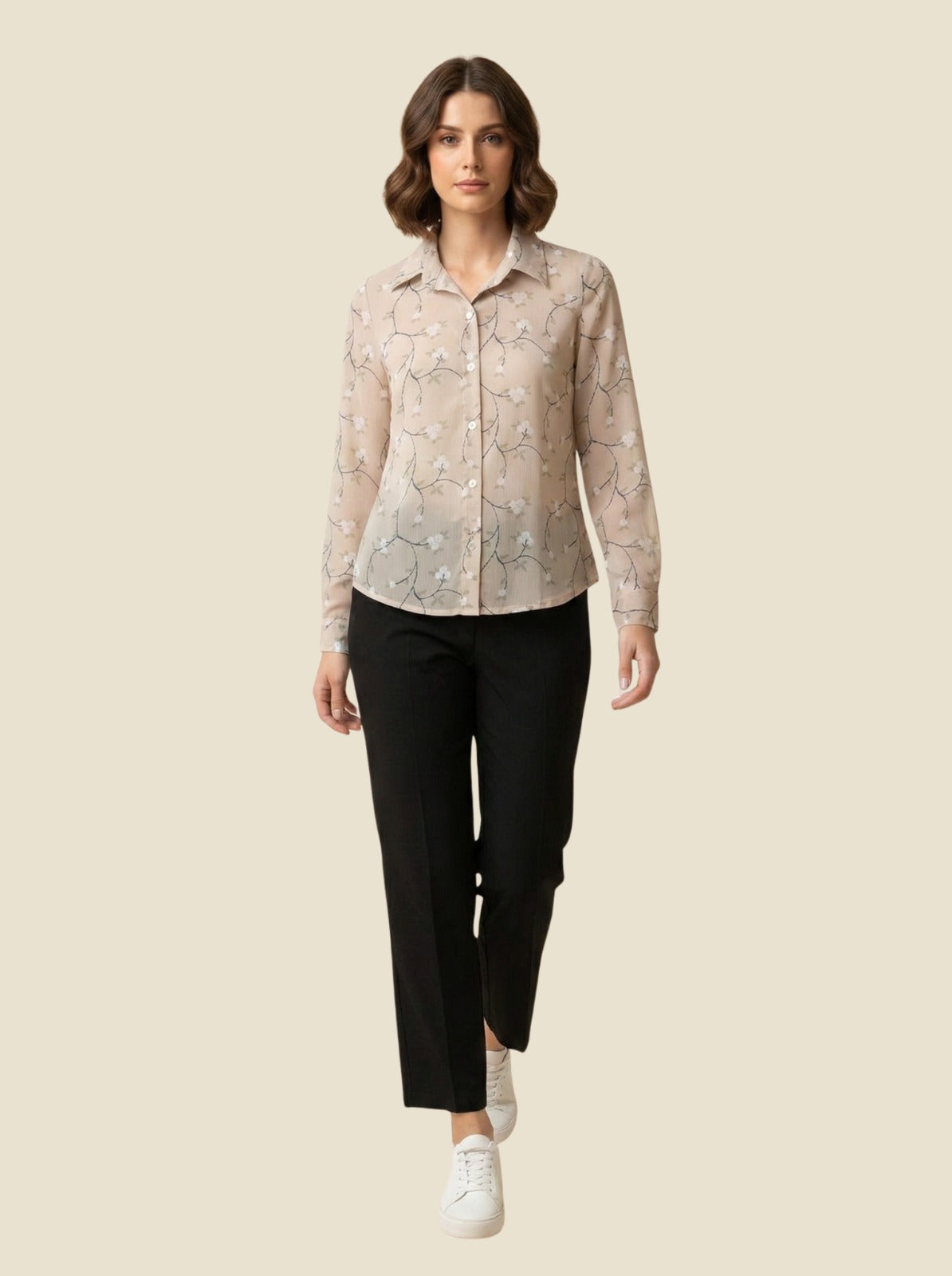 Aurelia Vine Silk-Chiffon Shirt