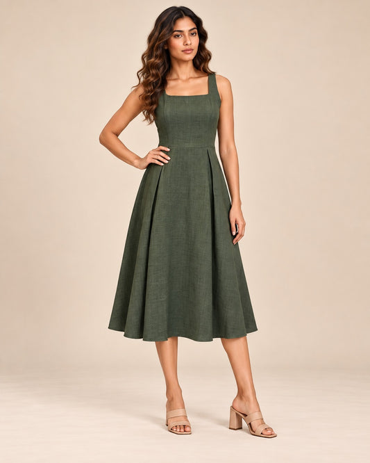 Provence Olive Dress